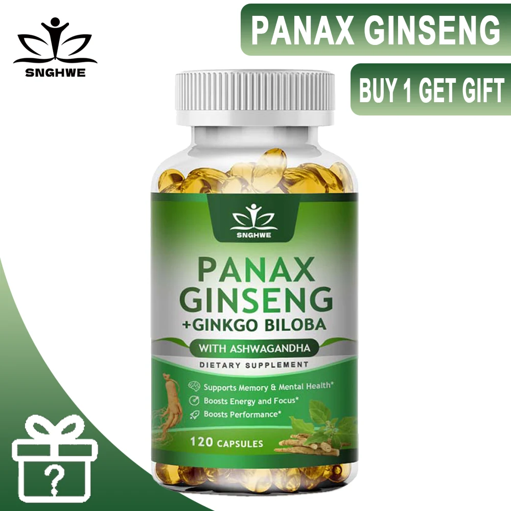 Cápsulas de Panax Ginseng con Ashwagandha para aliviar la fatiga, pastillas para agrandar, energizador para hombre, tamaño y resistencia, mejora la Endu