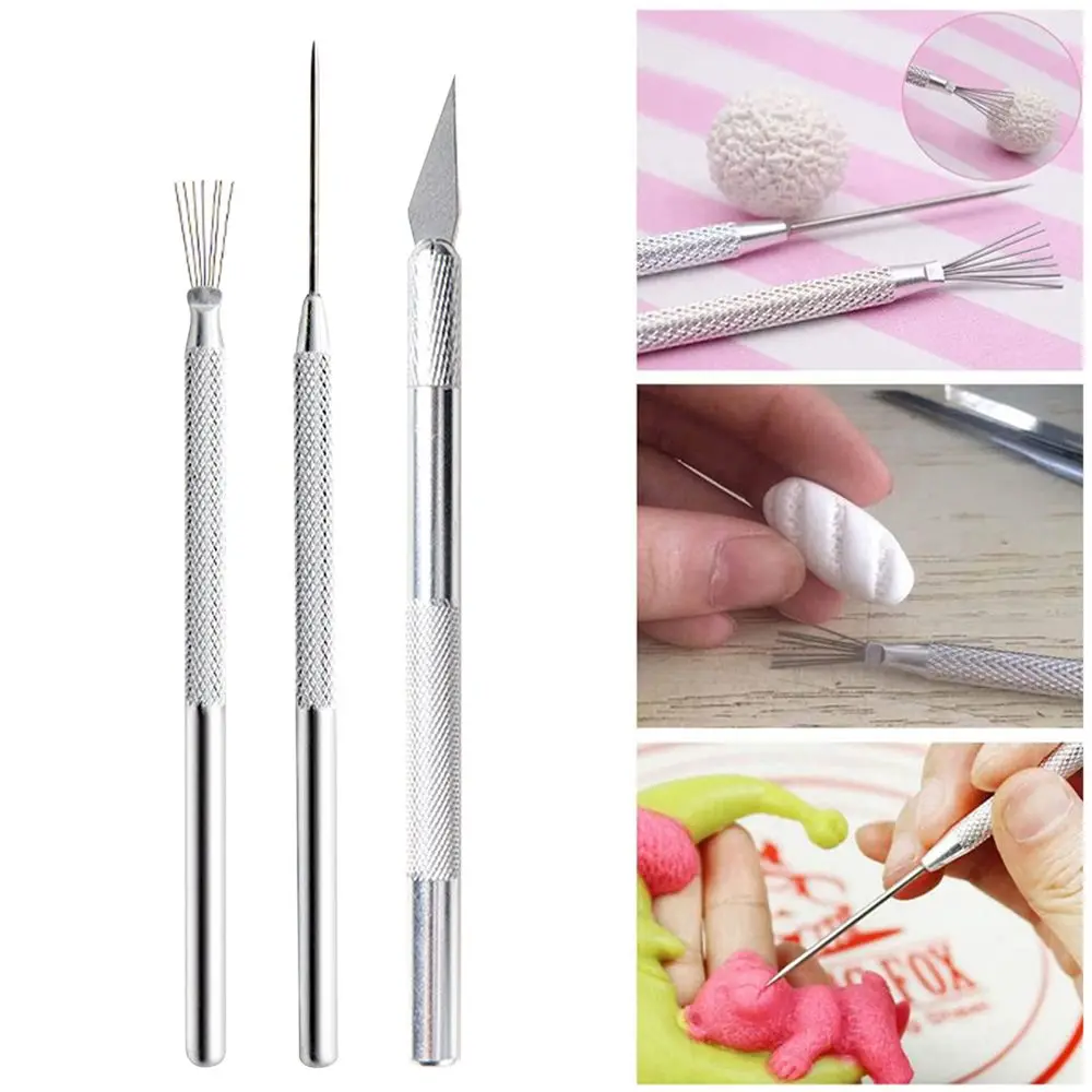 3 개/대 공예 나이프 조각 깃털 DIY 세라믹 바늘 클레이 도구 조각 핀 도자기