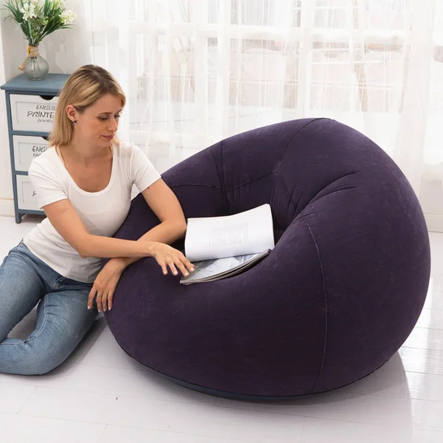 Inflatable Sleeping Pad Single Chair Children Sofa Large Lazy Inflatable Sofa Chairs PVC Lounger Seat Bean Bag Sofas Pouf Puff Couch Tatami Living Room Supply Outdoor Camping