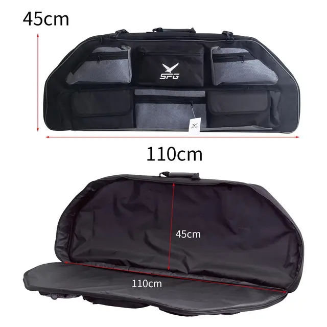 Soft Compound Bow Case - Padded Carry Bag With Arrow Pocket, Shoulder Strap, For Bow Protection & Storage