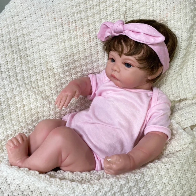 22 Inch Reborn Baby Doll Pink Girl Newborn Silicone Doll Bebe Reborn  Realista Bonecas Children Gift Detail Painted - Reborn Dolls - AliExpress