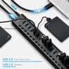 RSHTECH 100W Powered USB 3.0 Hub 16 Port Expander 5Gbps USB Splitter with Switches Power Adapter for Laptop Accessories MacBook 2