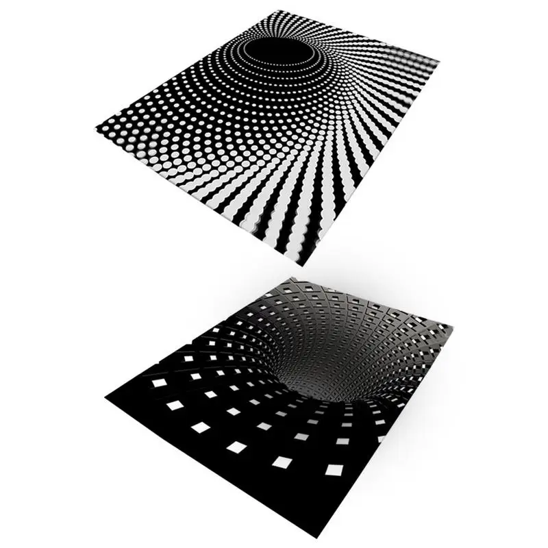 

D Luxury Carpet New Carpet Floor Mat Illusion Mat Spiral Rectangle Carpet 3D Geometric Floor Pad For Living Room Bedroom