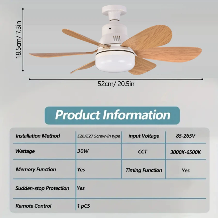 ventilador de techo con luz led soffitto con luce room cooler e27 socket fan led chambre deco ceiling fan with light bombilla 5