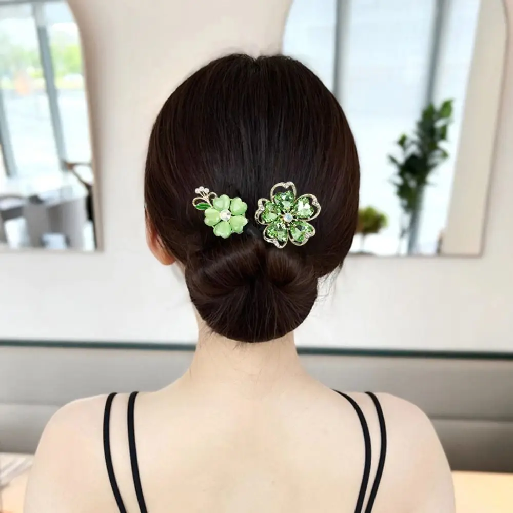 Fermaglio Per Capelli Con Fiore Di Cristallo Hair Bun Maker Bundle Hair Tie Magic Donut Bun Acconciatura Francese Twist Great Shinning Hairpin Tool