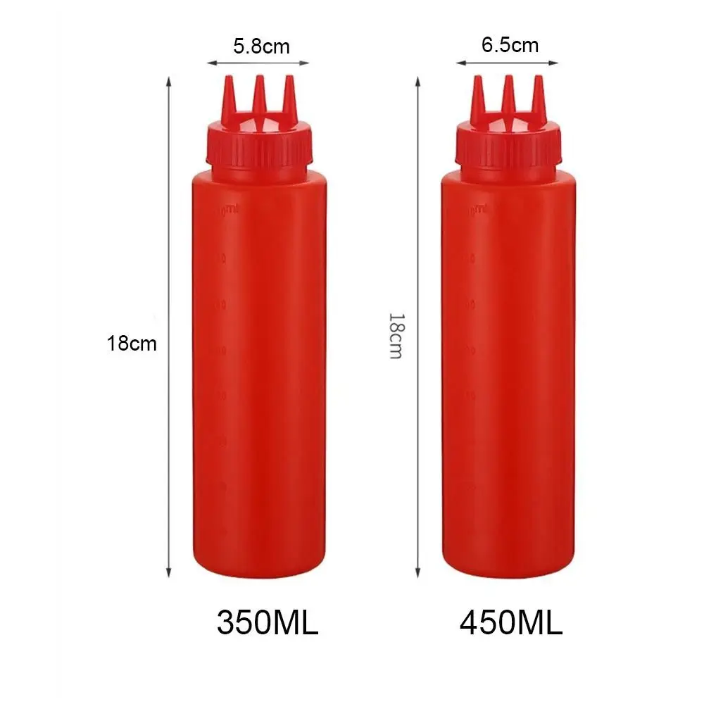 350/450/680ML Plastic 3 Nozzles Squeeze Sauces Bottle Salad Dressing Seasoning Condiment for Kitchen