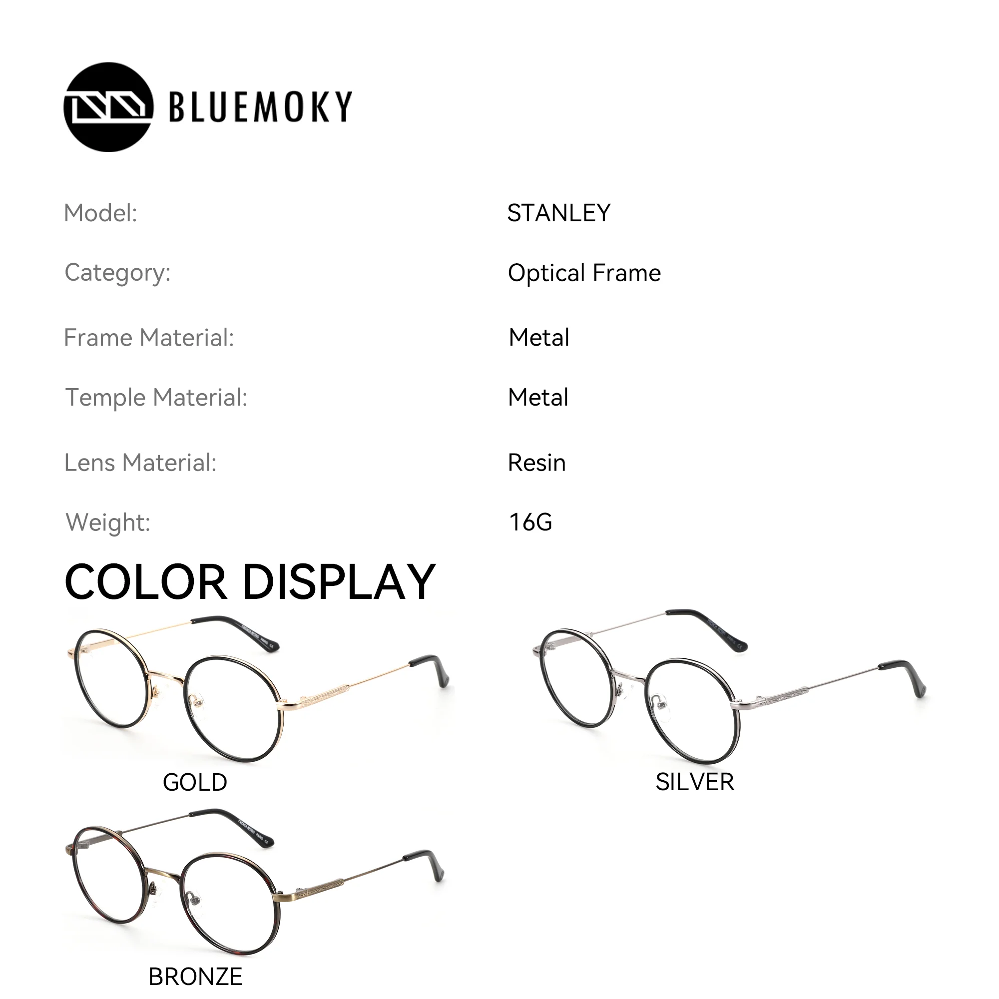 BLUEMOKY (tamaño XS) gafas médicas graduadas redondas de Metal para hombres y mujeres miopía óptica fotocromática progresiva antiluz azul,lentes ópticos con receta personalizada