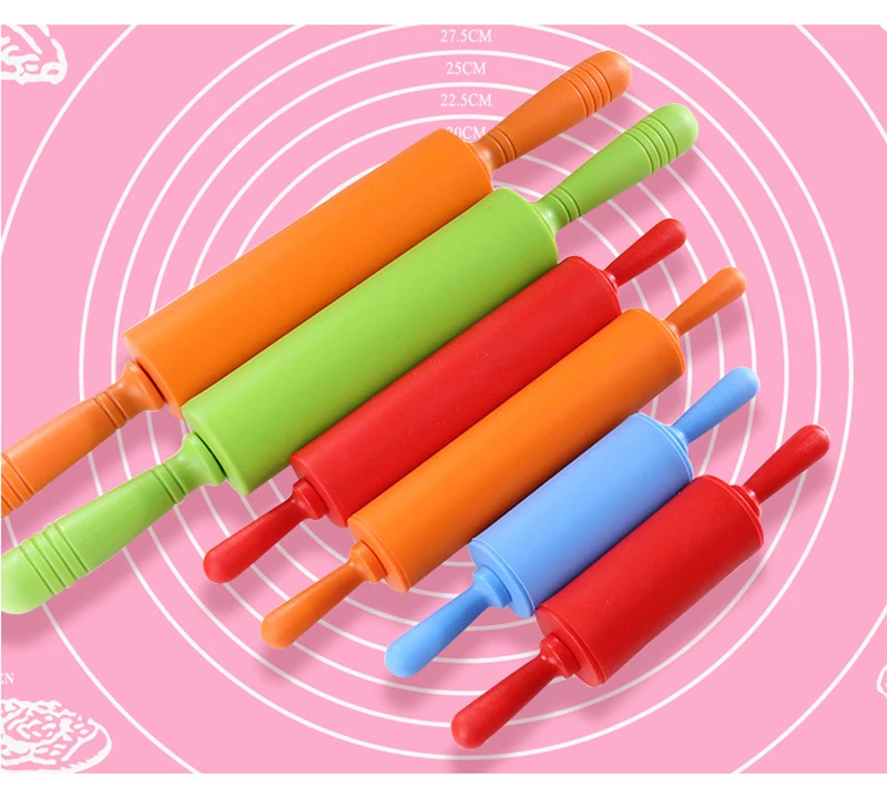 S1600d21c62624572a9c6d63507a32def7 Non-Stick Plastic Handle Pin Pastry Dough Flour Roller Silicone Rolling Pin Kitchen Baking Cooking Tools Christmas Rolling Pin