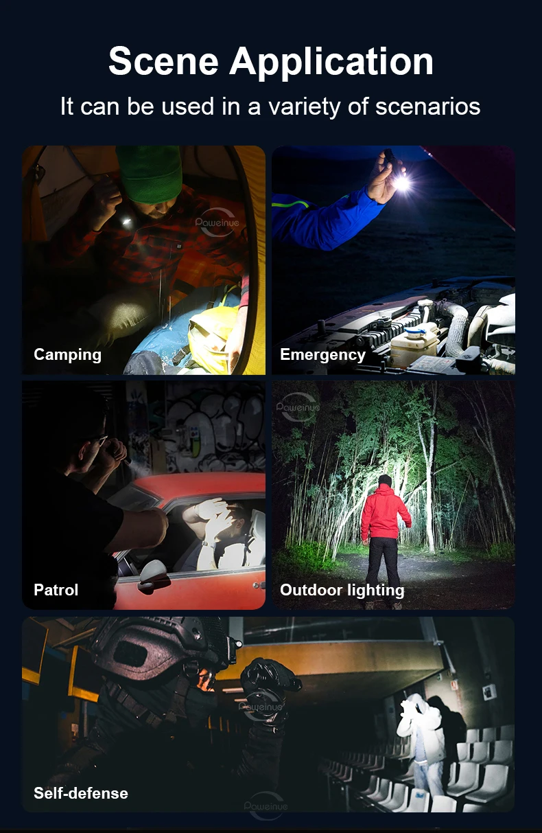 Description Picture 6 of item2024 Latest White Laser Flashlight Super Bright High Power Torch Rechargeable Outdoor Portable Hand Lamp Camping Lantern
