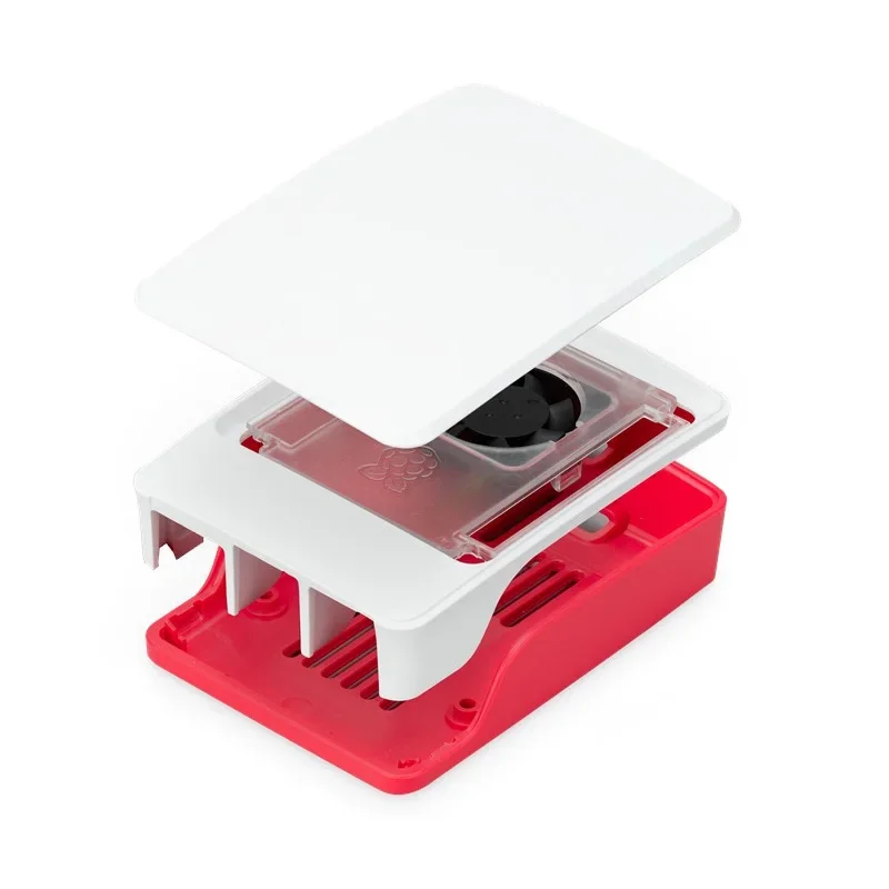 Official Raspberry Pi 5 Case Red White ABS Shell with Fan Support Cluster Stacki