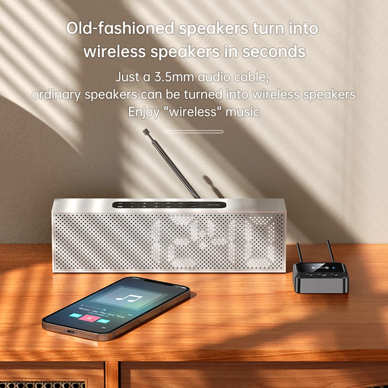NFC Blootooth 5.1 Empfänger 3.5mm AUX RCA Jack Musek Stereo Kabellos Audio Adapter Ënnerstëtzung TF Kaart Wiedergabe Fir Auto Lautsprecher_voghion.com