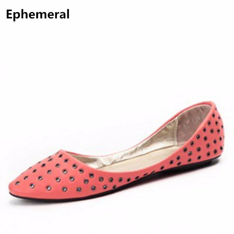 

Lady Cheap Rivets Glitter Sequined Big Size 48-33 Pointed Closed Toe Cover Heels Flattie Women Thin Ballerina Shoes Summer Style