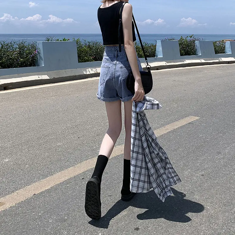 Women's Shorts High Waist Short Pants for Woman To Wear Cotton Jeans Denim Work Boxer Office Elegant XL Cheap Outdoor Normal Hot