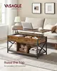 Coffee Table,Lift Coffee Table with Storage Shelf,Hidden Compartments and Lifting Top,19.7 x 39.4 x (19.3-24.4) Inches 3