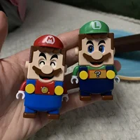 Super Mario Bros Blocks Luigi Buliding Blocks Action Toy Figures Assembly Toys mark box Dolls Children Birthday Gifts spiderman 1