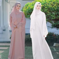 Eid Muslim Abaya Women Hijab Dress Prayer Garment Jilbab Abaya Long Khimar Full Cover Ramadan Gown Abayas Malay Indonesian Dress