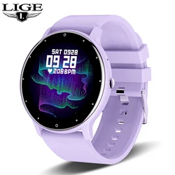 LIGE Smart Watch with Full Touch Screen and Bluetooth Calling - Waterproof Sports Fitness Tracker (Purple)