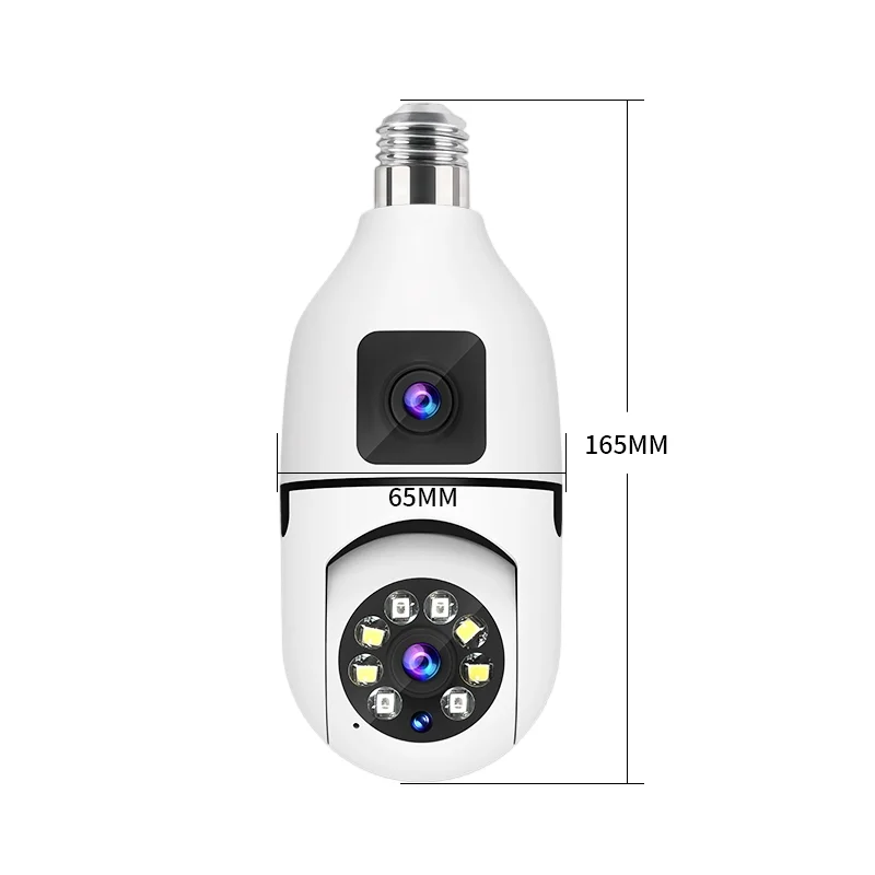 Bulb WIFI Camera Dual Lens Security Video Indoor Surveillance Human Tracking Wireless Two-way Audio Cameras Color Night Vision 5