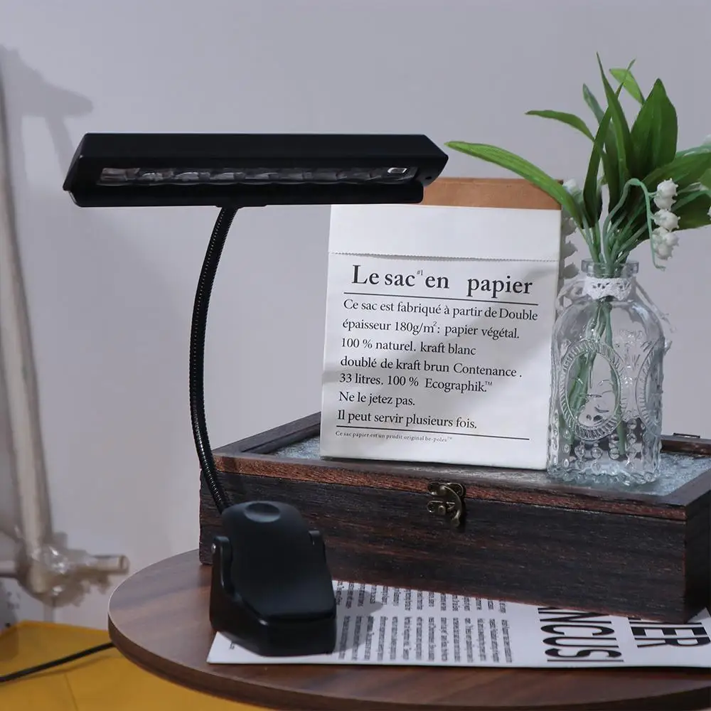 9 LED Lamp Clip on Book Light Black Eye Caring Piano Music Stand Lamp Portable Adjustable Players Studio Practice Light 2