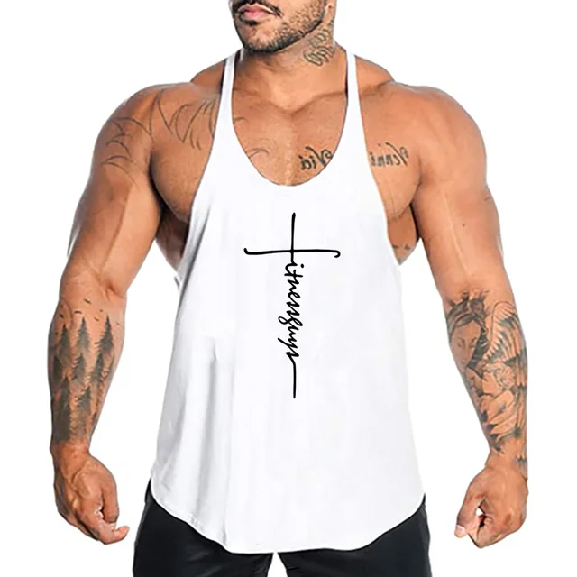 Muscle guys Brand Clothing Gym Tank Tops Mens Fitness cotton Clothes  Singlets Men Stringer Bodybuilding sleeveless Shirt