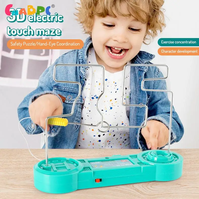 

1Pc Funny Electric Touch Maze Toys Buzz Wire Finger Shock Game Kid Science Education Intellectual Development Toy