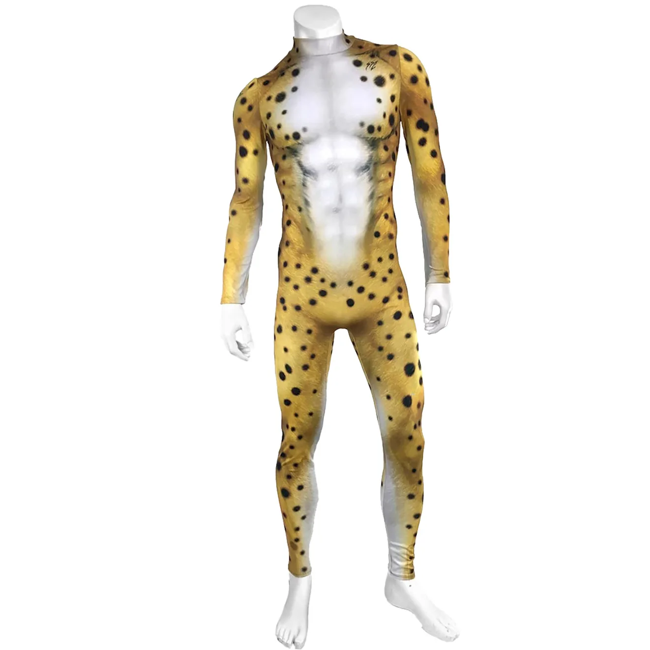 Cheetah Animal Cosplay Bodysuit with Tail for Adults and Kids