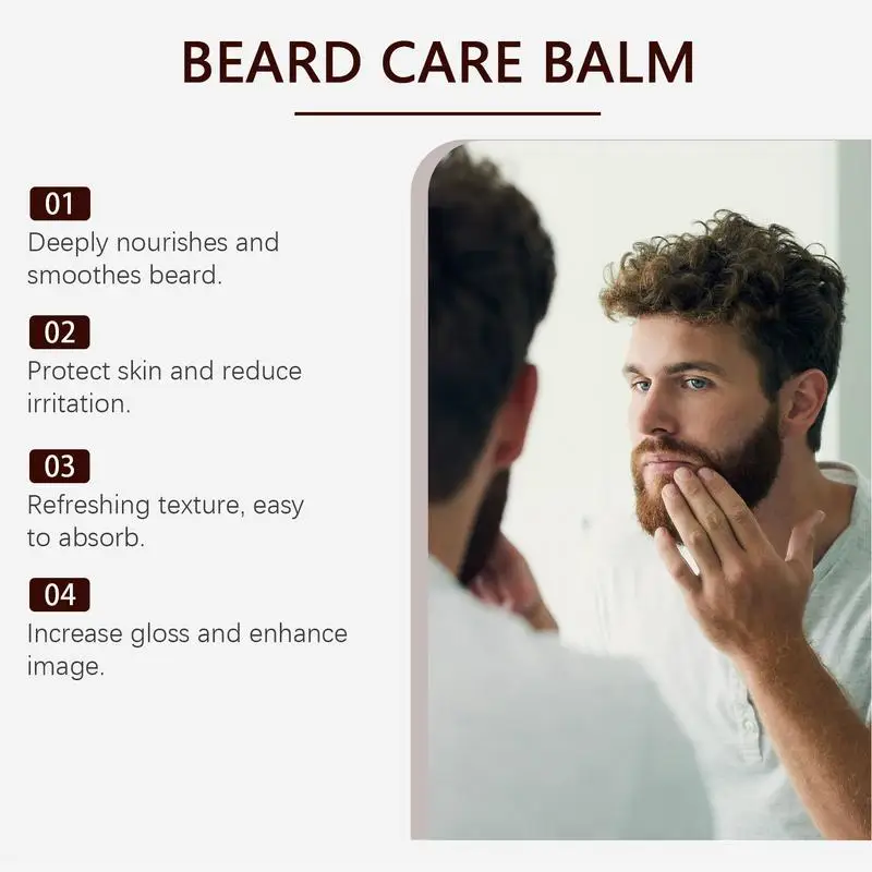 Healthy Growth Moisturizing Beard Wax Dashing Gentlemen Beard Care Balm Facial Black Beard Strengthen Cream For Thicken Beard 5