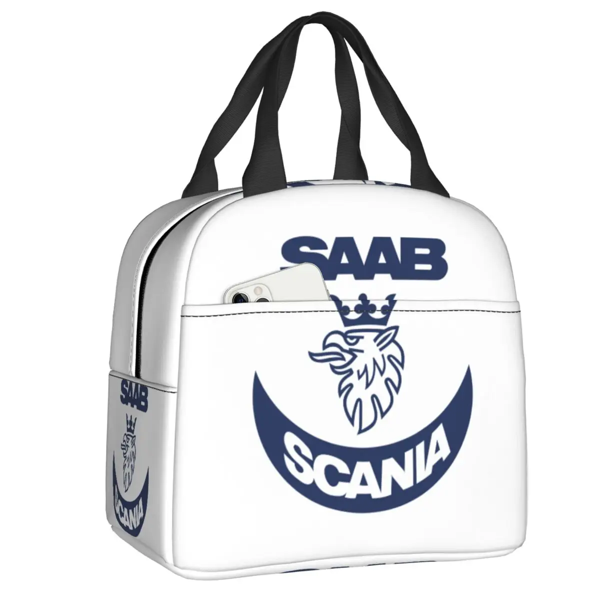 맞춤형 스웨덴 Saabs Scanias 자동차 도시락 가방, 여성용 쿨러, 학생 학교용 따뜻한 절연 도시락 박스