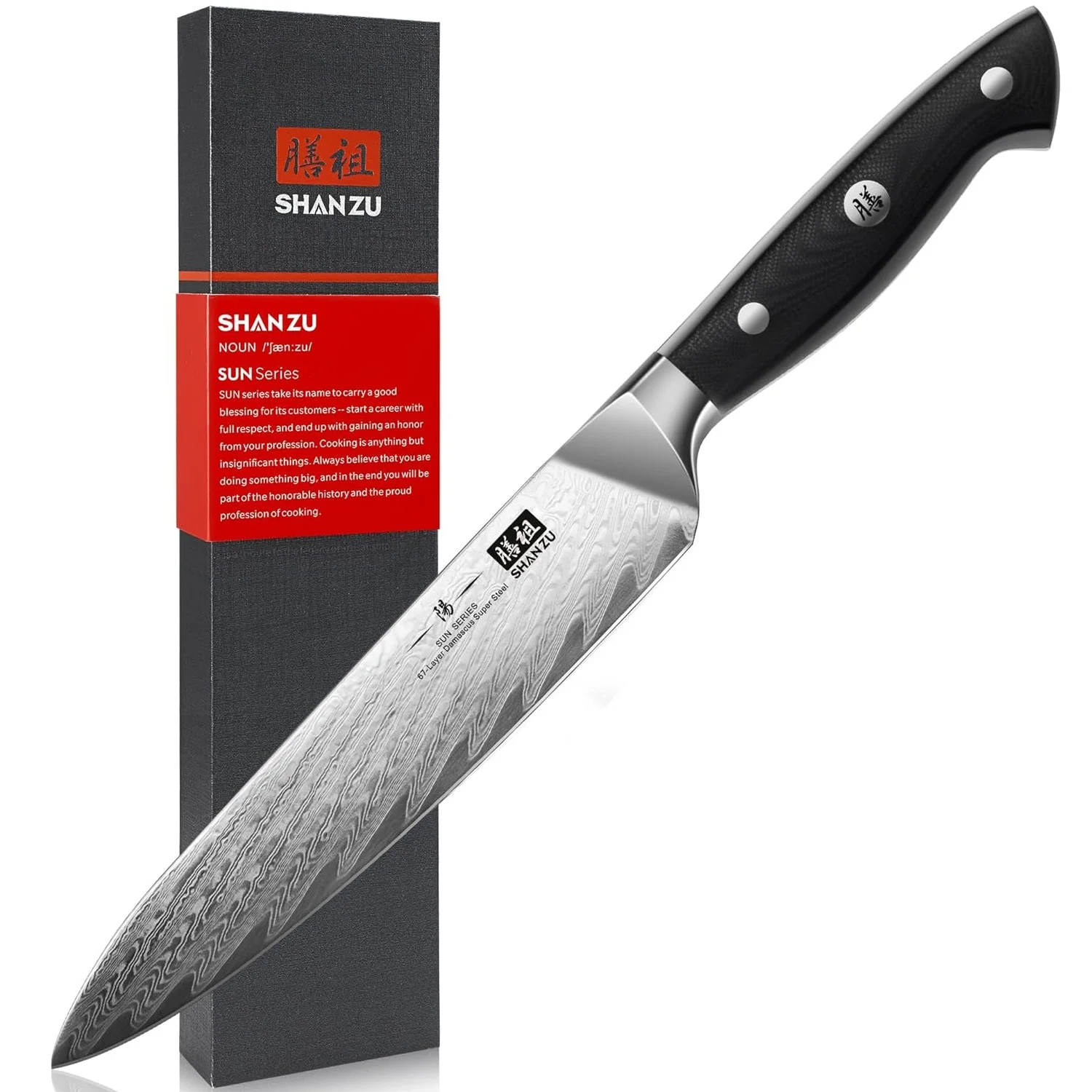 

Нож SHAN ZU универсальный, AUS-10 de Chef 15 см, Couteau de Kitchen даманы из нержавеющей стали () Japonais