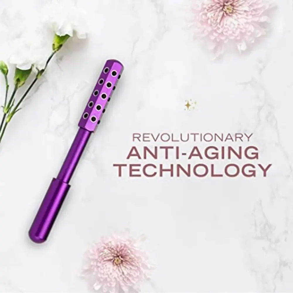 Alloy Gua Sha Face Roller Anti-Aging Lift Firm Skin Radiance Roller Tighten Skin 30 Germanium Stones Acupoint Roller Stick