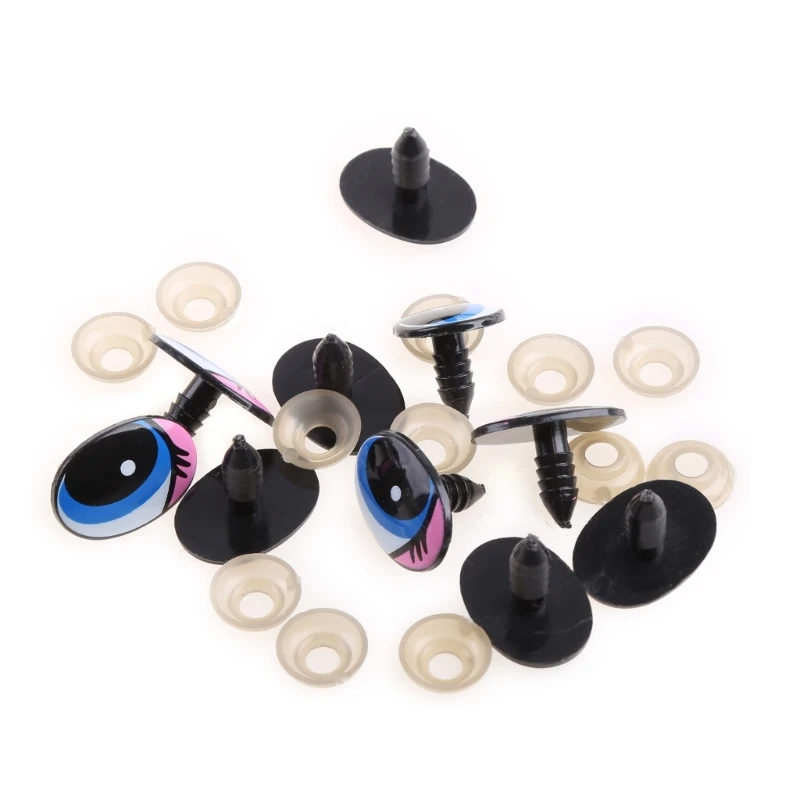 

5 Pairs(10Pcs) Oval Blue Safety Plastic Eyes Toy Puppets Dolls Eyes DIY 24 x18mm Dropship
