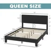 Bed Frame, with Headboard, Linen Upholstered Bed Frame with Wood Slats Support, Heavy Duty Feet, Easy Assembly, Queen Bed Frame 5
