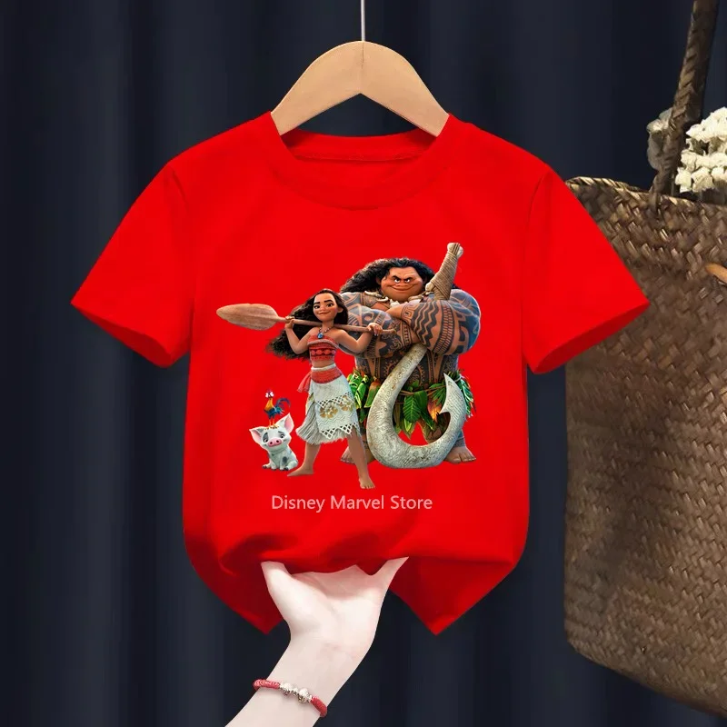 2024 Moana New Girls T-Shirts Summer Kids Cartoon T Shirts Short Sleeve Fashion Tees Tops Children Fashion Casual TShirts 1-14 Y 4