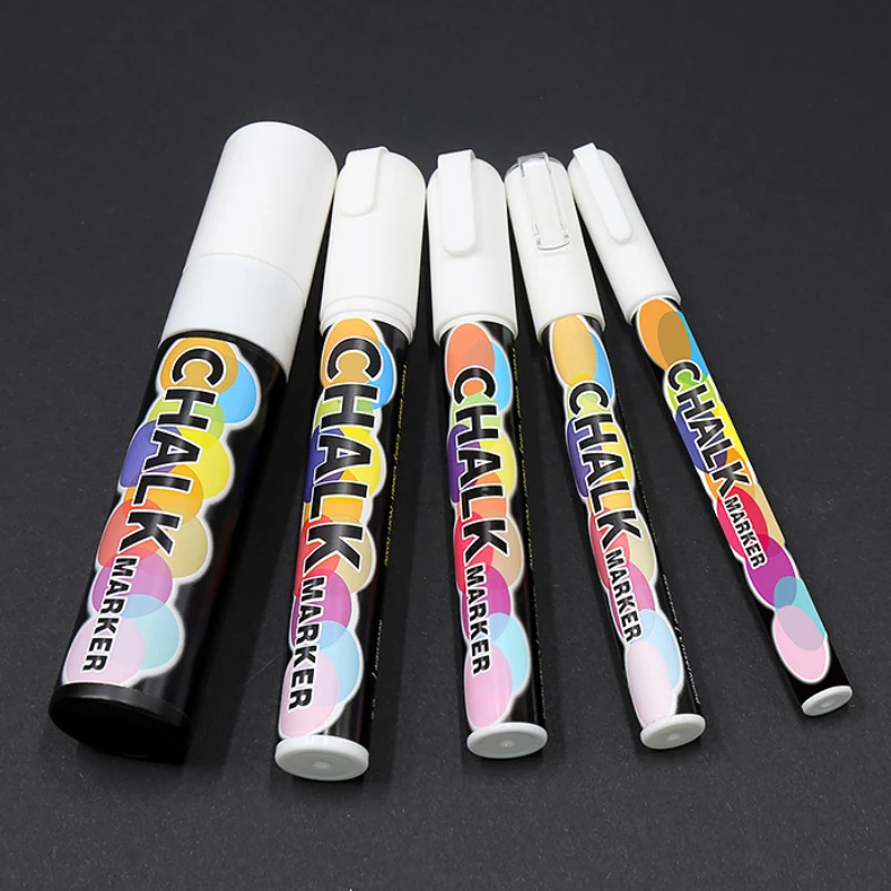 1/3/6/10/15mm White Liquid Chalk School Use Whiteboard Marker Pen Classroom Supplies Children Graffiti Erasable Dust Free Chalk white marker pens marker pens color marker pens pen marker dry erase markers whiteboard pens