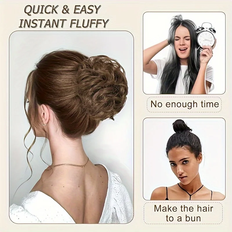 Human Hair Bun Pieces Messy Bun For Women Kids