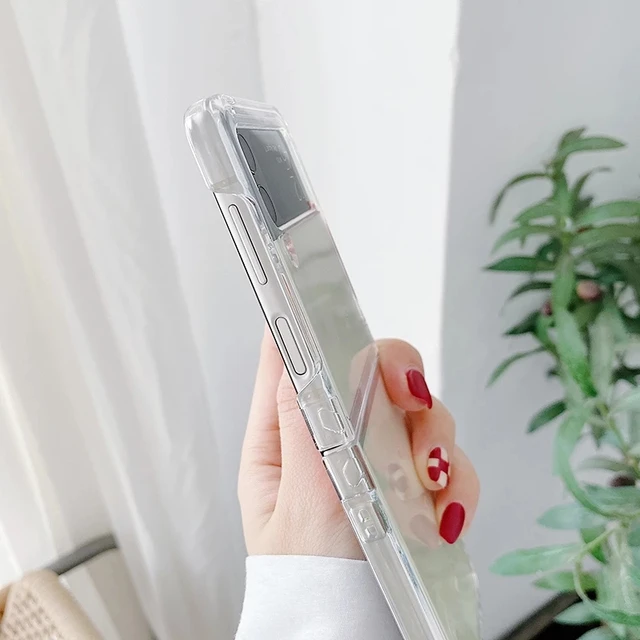 삼성 갤럭시 z 플립 3 4 5 투명 하드 PC 힌지 보호대 완전 보호 폰 케이스