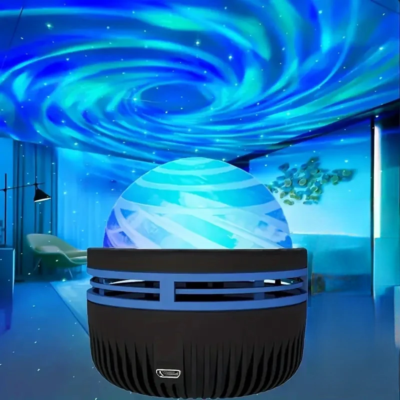 Lampe de projection Starlight avec ondulation de l'eau tourbillonnante, aurore romantique, ciel étoilé, ambiance full star, plug-in, nuit étoilée