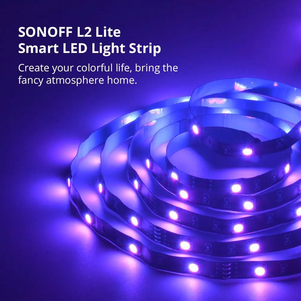 SONOFF L2 Lite 5M EU/US Smart Wifi LED Light Strip RGB Dimmable Flexible Strip  Lights Ewelink Remote Control Can Be Free To Cut|Smart Remote Control| -  AliExpress