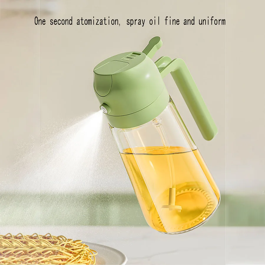 2in1 500ml Glass Oil Sprayer Oil Spray Bottle Oil Tank BBQ Kitchen Baking BBQ Picnic Kitchen Tools for Businesses 2