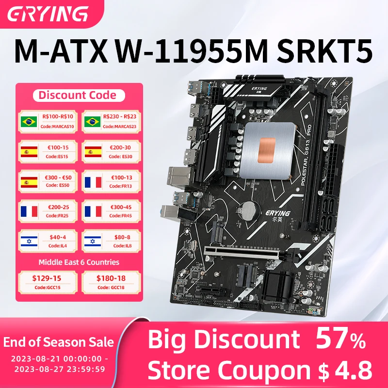 ERYING Gaming PC Motherboard Kit with Onboard Xeon CPU W11955M W