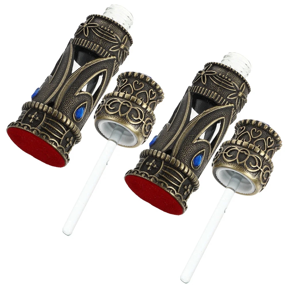 

2 Pcs Dubai Perfume Bottle Women Arabian Bottles Empty Glass Refillable Vintage Alloy Decorative Oil Travel