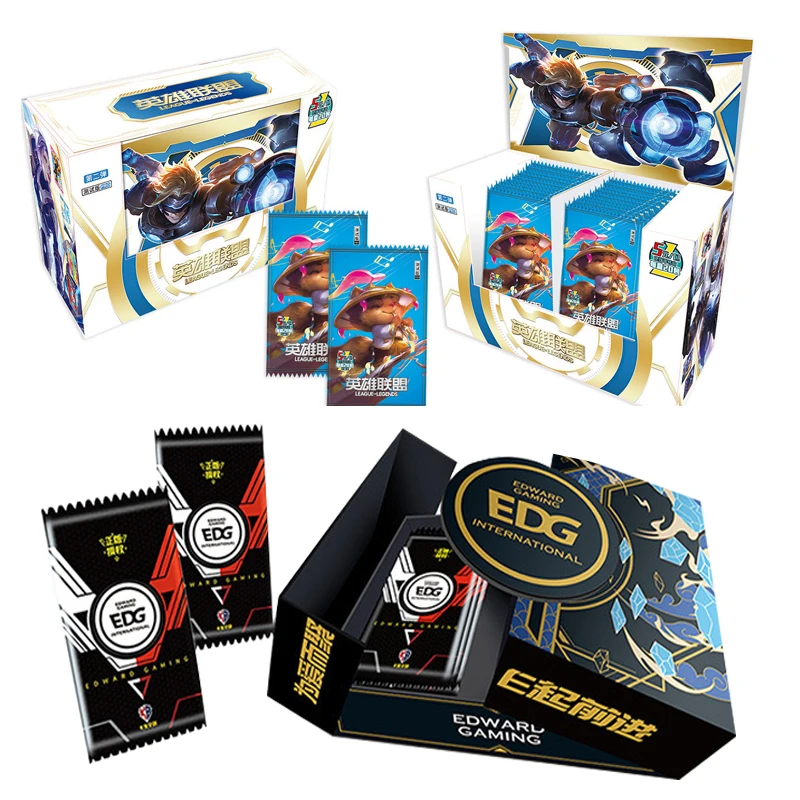 

League of Legends EDG Silver Dragon Knights Collection Cards Booster Box Bronzing Rare SSR UR Card Children's Birthday Gift Toys