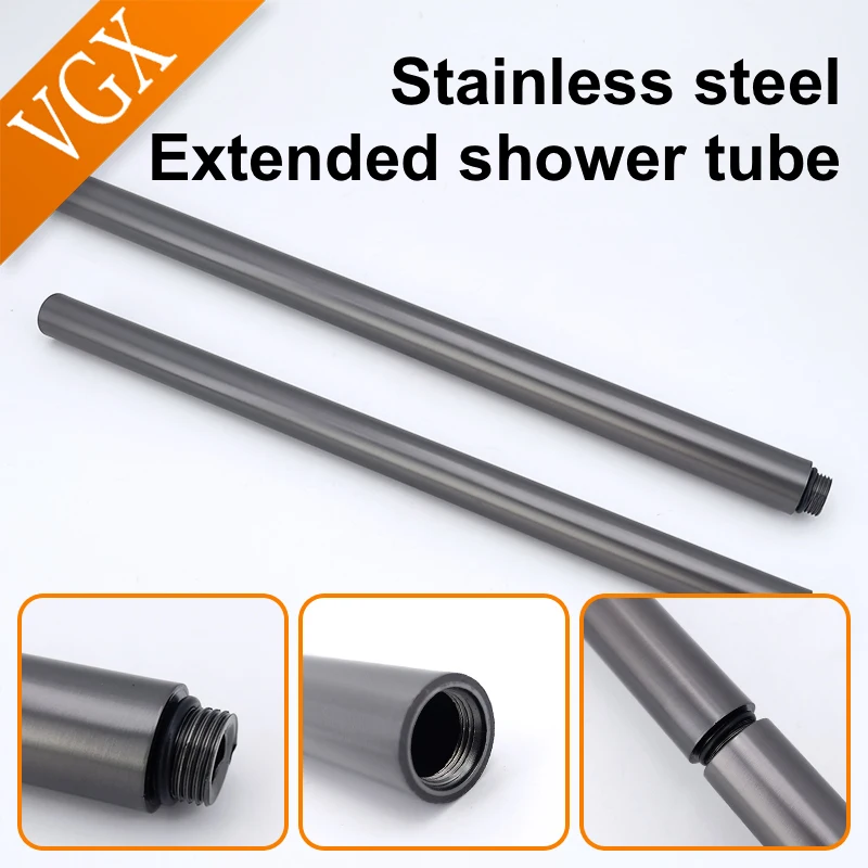 VGXRoundShowerExtensionRodShowerBracket40cmShowerExtenderGray