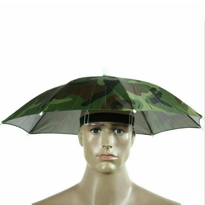 

Portable Rain Umbrella Hat Foldable Outdoor for Sun Shade Waterproof Camping Fishing Headwear Beach for Sun Umbrella