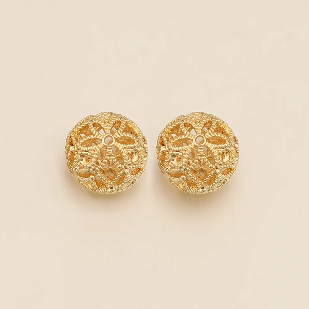 

WHSOK 30Pcs 9*9MM Genuine Gold Plating/Hand Made DIY Accessories/DIY Making/Jewelry Findings & Components/Hollow Round/DIY Parts