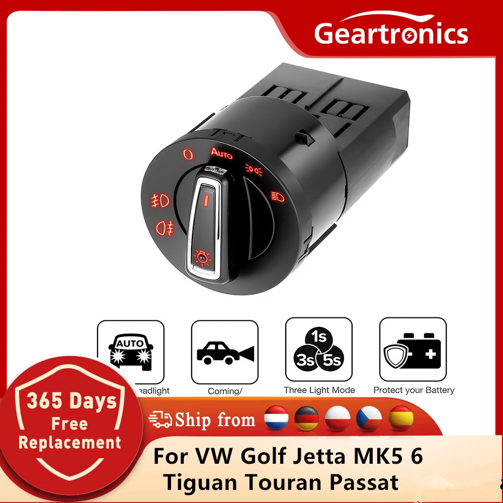 Scheinwerfer Sensor Schalter Auto Scheinwerfer Schalter Sensor für Golf 6  2008-2012 Tiguan 2016-2018 Touran 2003-2016 Jetta 1.4t