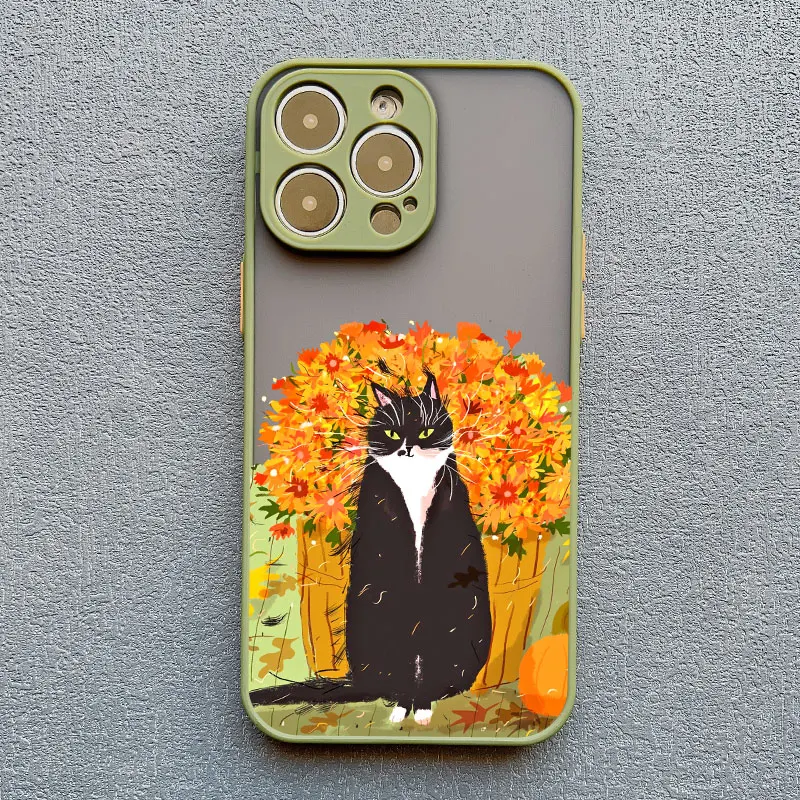 Adorable Cartoon Pet Shockproof Matte Phone Case Cover