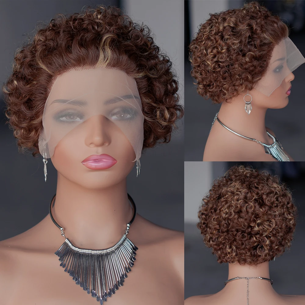 brown-blonde-highlight-bob-lace-human-hair-wig-short-kinky-curly-pixie-cut-hair-for-women-remy-brazilian-13x1-lace-frontal-wigs