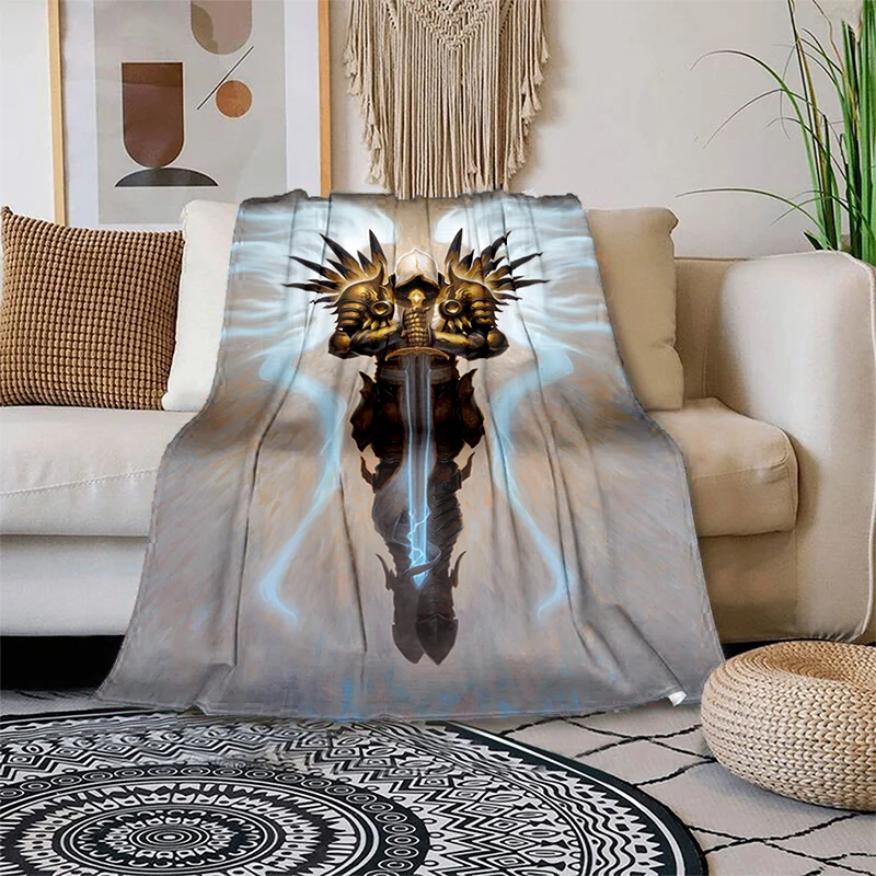 Flannel Soft Plush Sofa Bed Throwing Blankets Game Peripheral Diablo Art Printed Blanket Gedruckt Bettdecke Sofa Ges