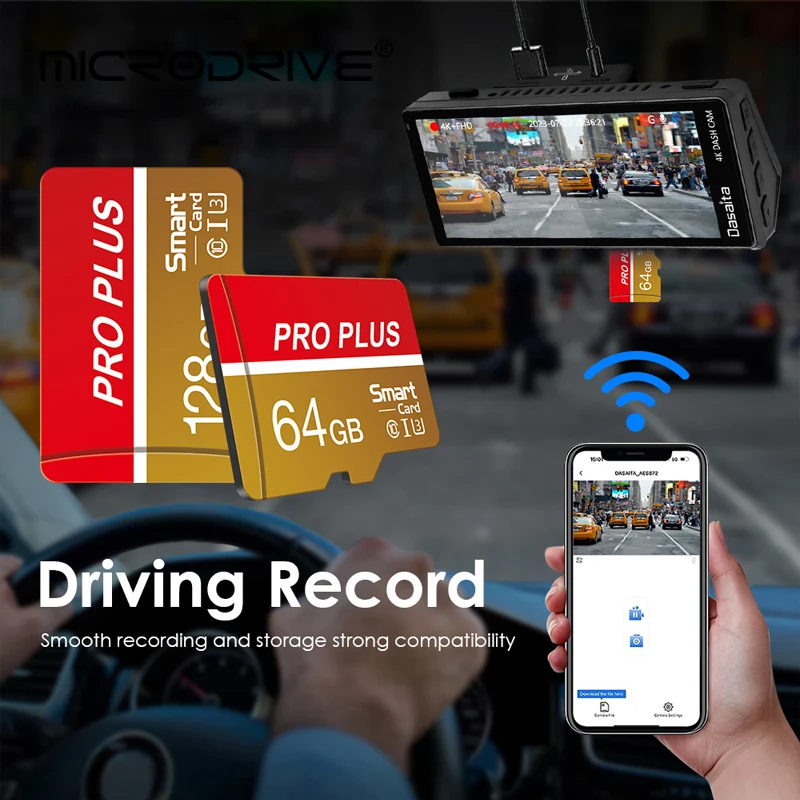 고속 메모리 카드 클래스 10 마이크로 TF SD 플래시 드라이브 카드 SD 어댑터, 256GB, 128GB, 64GB, 32GB, 16GB, 8GB